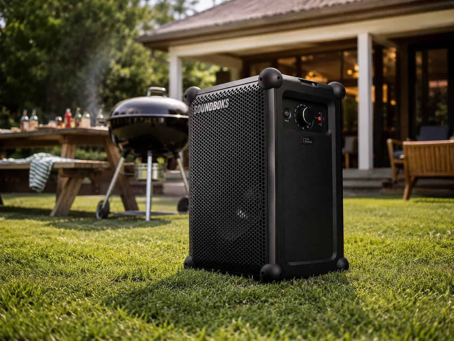 Soundboks review – Soundboks Mix Bluetooth party speaker in black indoors and outdoors