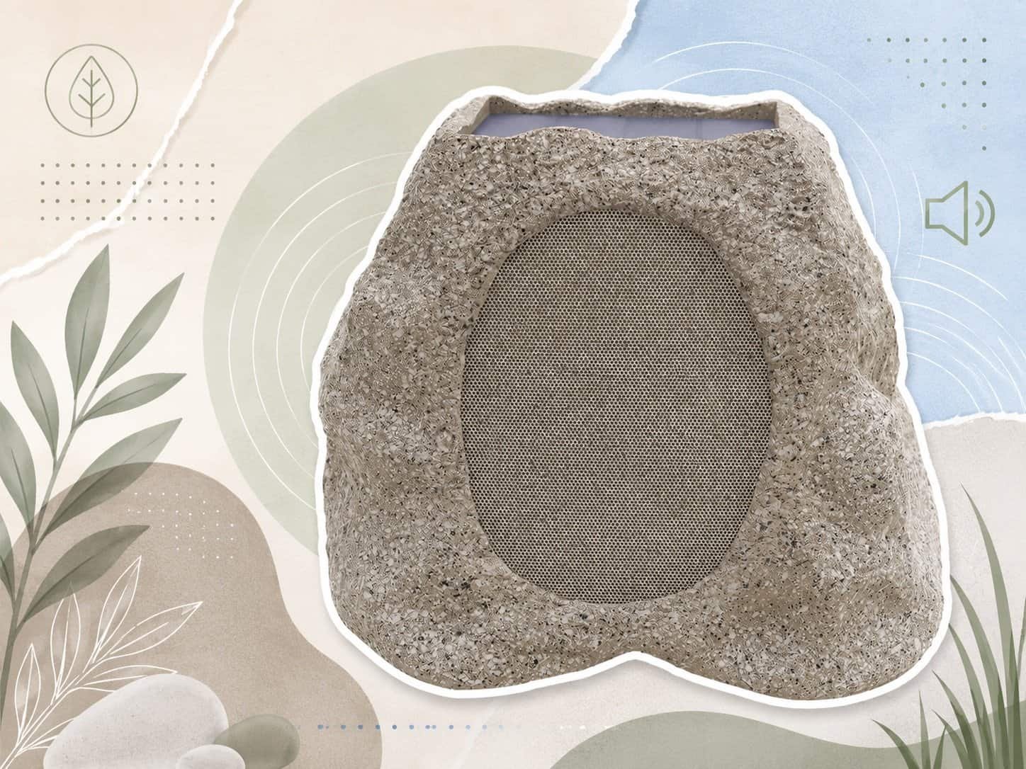 Outdoor tech gadgets – Victrola Rock Speaker Connect in stone finish for garden and backyard