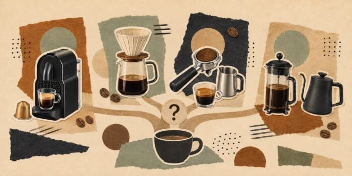 How to choose a coffee machine – pod, drip, espresso, and French press types compared side by side
